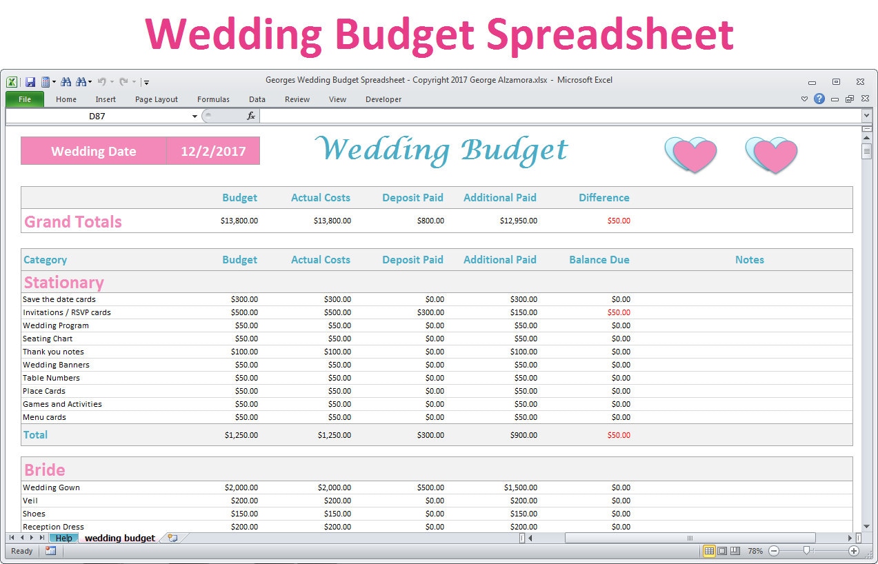 excel family budget template for mac
